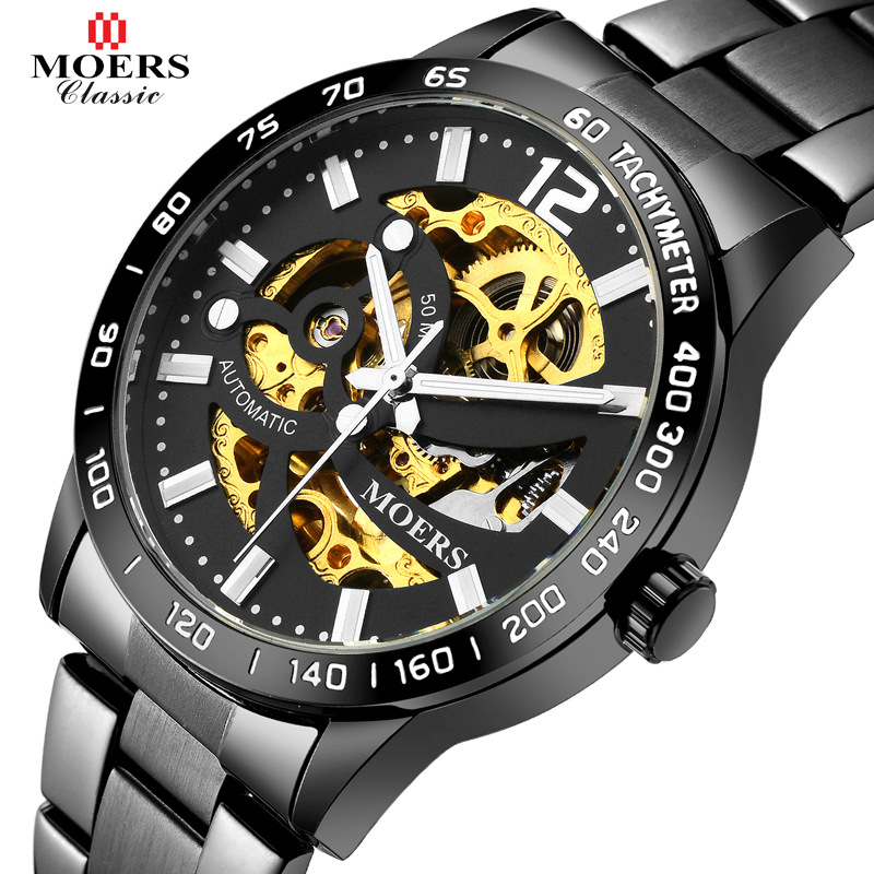 摩爾時時尚男士全自動機械防水鋼帶手錶廠傢批發生產手錶XN8091批發・進口・工廠・代買・代購