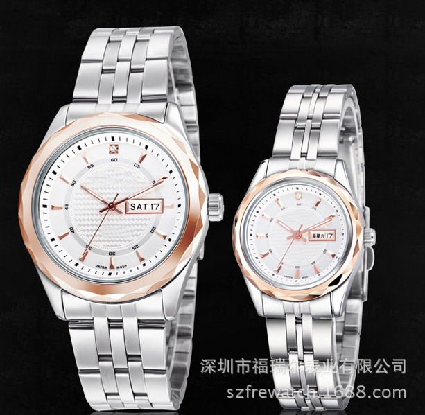 深圳老廠 生產定製 不銹鋼情侶手錶  男女式情侶商務手錶 出貨快工廠,批發,進口,代購
