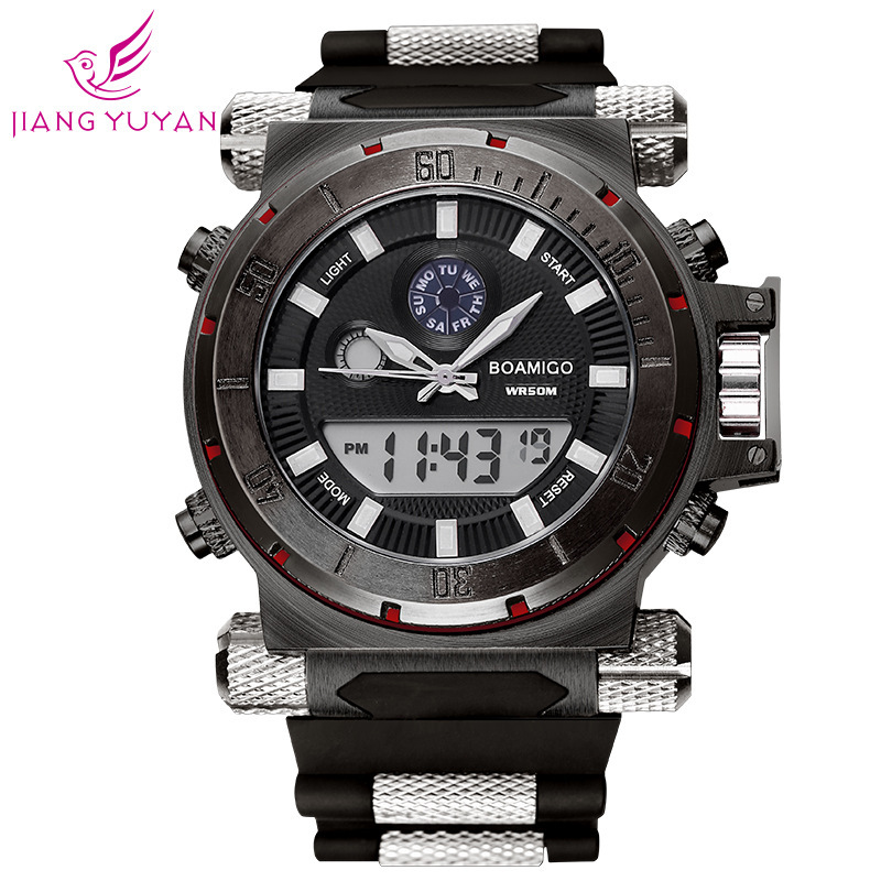 2016年新款正品BOAMIGO品牌時尚男士手錶雙機芯帶夜光廠傢批發批發・進口・工廠・代買・代購
