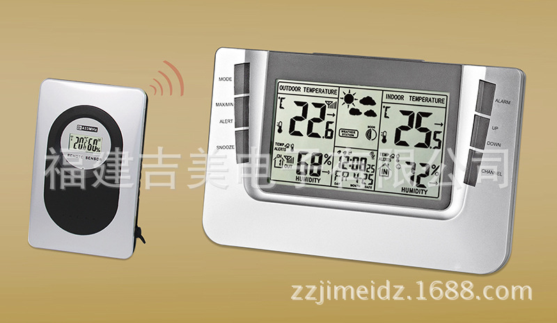 H116G高精度傢用電子溫度計濕度計彩屏天氣預報鐘兒童房創意鐘RF工廠,批發,進口,代購