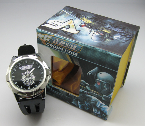動漫周邊手錶 穿越火線爆頭標志刻度手錶-黑色 55384 學生 表批發・進口・工廠・代買・代購