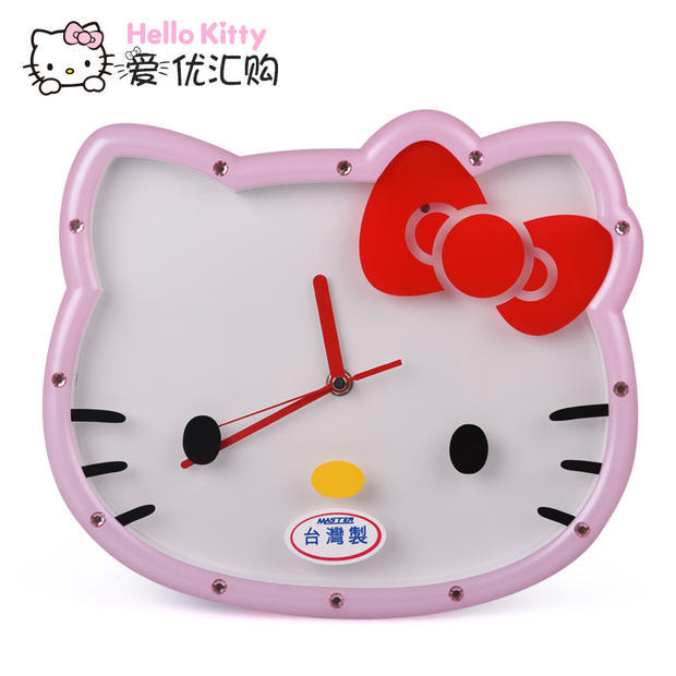 進口Hello Kitty正品報時光控創意壁掛鐘凱蒂貓客廳臥室兒童房批發・進口・工廠・代買・代購