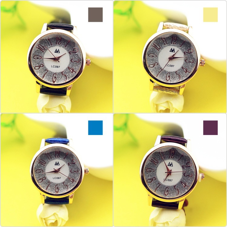 金邊 邊框 【 銀粉點綴 個性時尚 手錶 】 韓版  簡約  Sb0009批發・進口・工廠・代買・代購