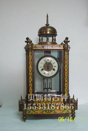 鐘銅座鐘表|仿古做舊景泰藍琺瑯四明鐘|老式仿古董鐘座鐘|四明鐘工廠,批發,進口,代購
