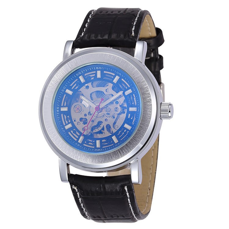 SHENHUA品牌不銹鋼全自動機械手錶 英倫時尚高檔皮帶鏤空手錶男批發・進口・工廠・代買・代購
