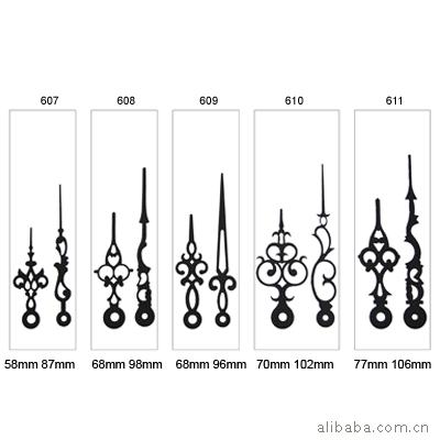供應鐘針、時分針、秒針、鐘指針、鋁針607-611工廠,批發,進口,代購