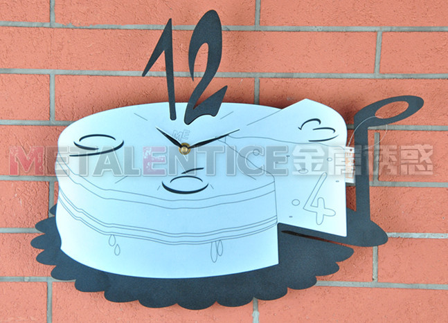 金屬誘惑 CK072蛋糕形鐵藝掛鐘 掛表 個性婚嫁鐵藝金屬鐘表工廠,批發,進口,代購