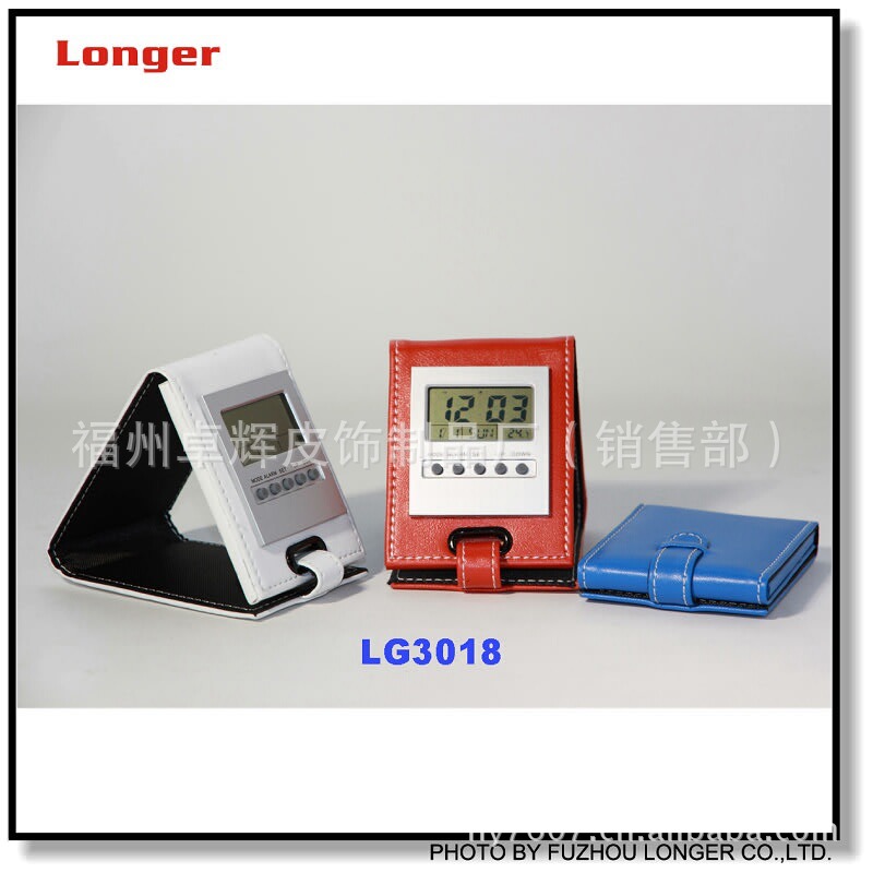 digital  clock 帶數顯旅行鐘，LCD禮品鐘，皮革鐘，旅行鐘工廠,批發,進口,代購