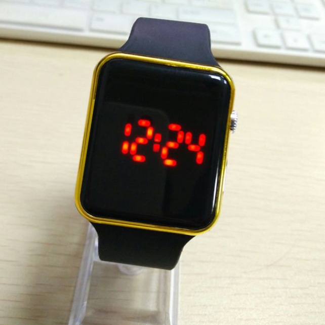2015 新款數字顯示LED手錶 時尚萍果LED矽膠手錶 紅燈藍燈可選批發・進口・工廠・代買・代購