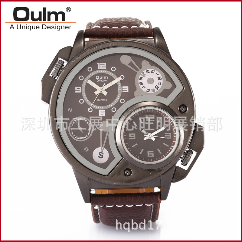 歐鐳3578軍表戶外運動雙機芯大表盤商務男士手錶復古時尚潮流手錶工廠,批發,進口,代購