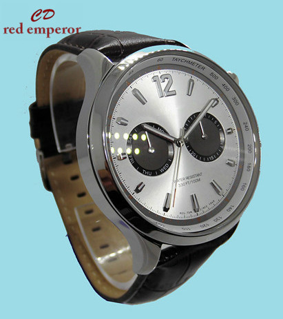 深圳手錶生產廠傢 休閒鋼殼配真皮表帶 歐美流行手錶 男士名牌表工廠,批發,進口,代購