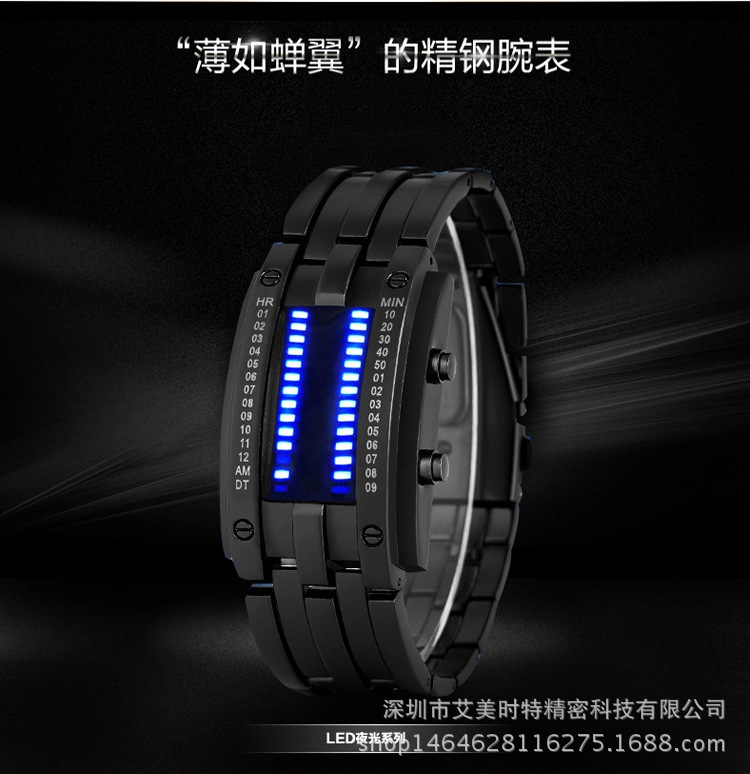男士手錶防水情侶表復古LED創意表電子表鋼帶手錶石英表雙顯手錶批發・進口・工廠・代買・代購