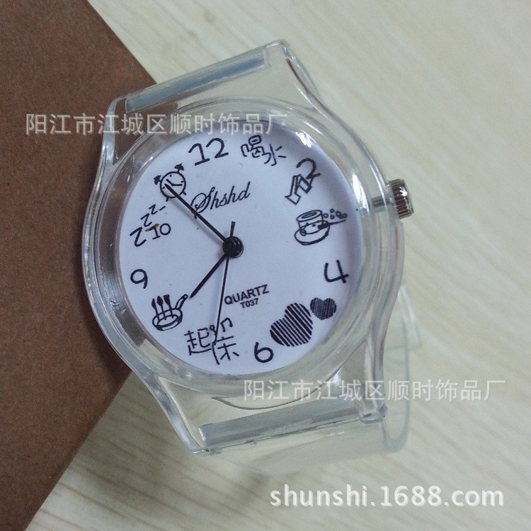 韓國時尚女士透明手錶果凍原宿小清新森復古手錶女款學生表批發・進口・工廠・代買・代購