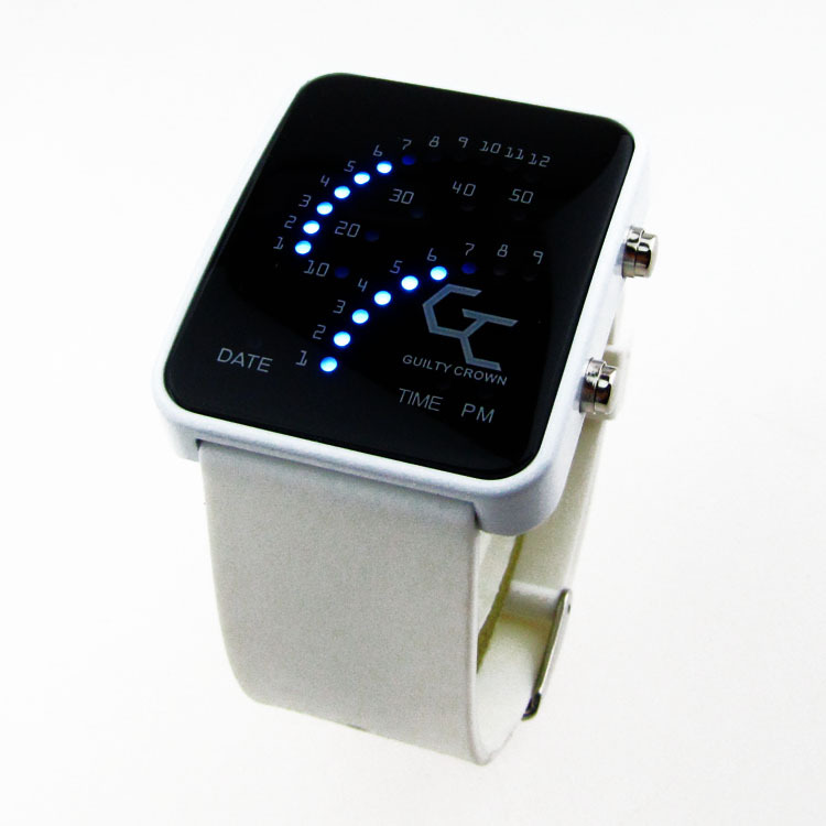罪惡王冠罪惡之冠Guilty Crown黑色/白色扇形LED手錶工廠,批發,進口,代購