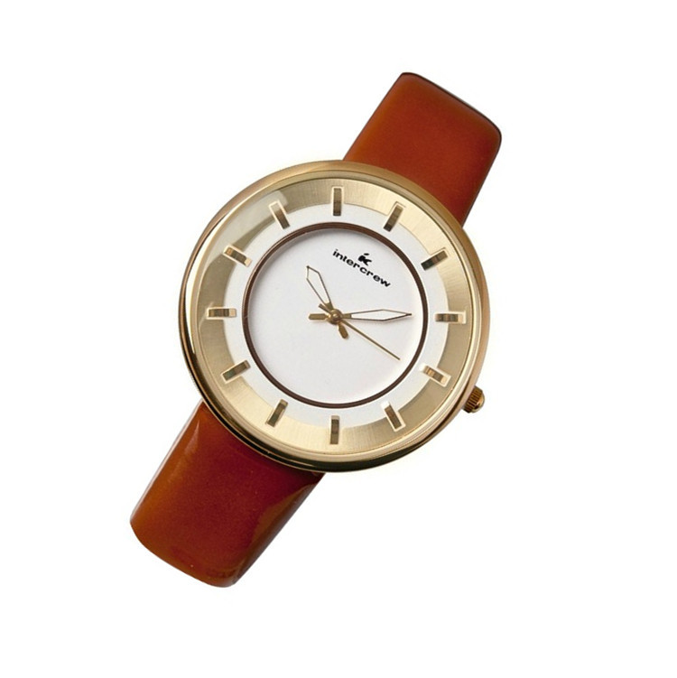 韓國Intercrew時尚 真皮合金 防水 女士超薄石英手錶批發訂製工廠,批發,進口,代購