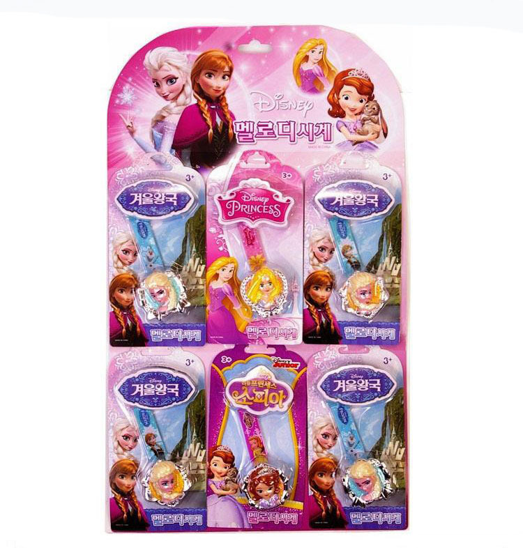 韓國正品 冰雪奇緣迪士尼公主 電子音樂卡通兒童手錶工廠,批發,進口,代購