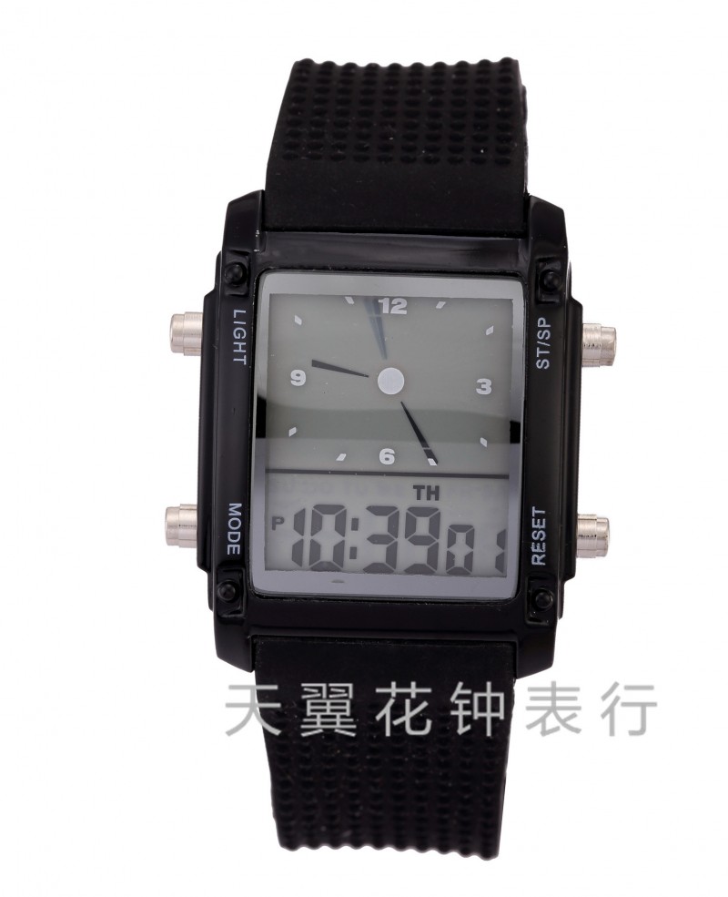 矽膠LED雙顯手錶 男女士情侶韓國流行時尚學生夜光變色運動手錶工廠,批發,進口,代購