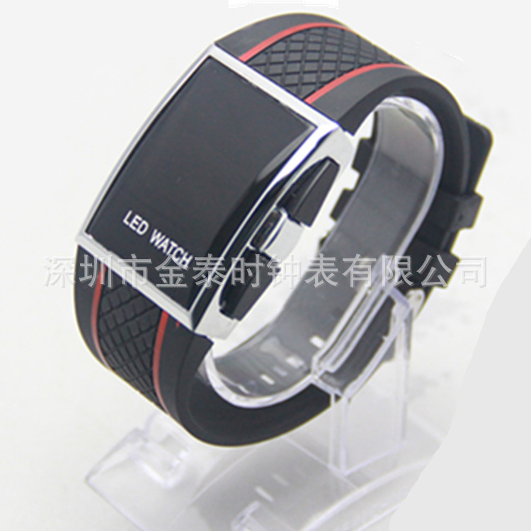LED手錶  外貿熱賣 膠按的手錶 紅藍燈禮品手錶工廠,批發,進口,代購
