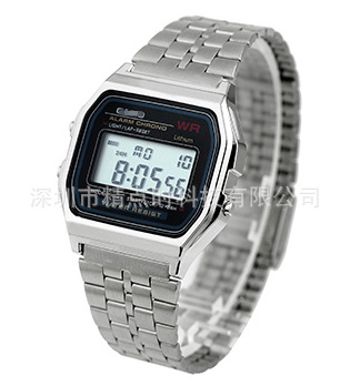 正品卡西復古LED數顯計時多功能運動學生電子手錶車鏡F-159WA工廠,批發,進口,代購