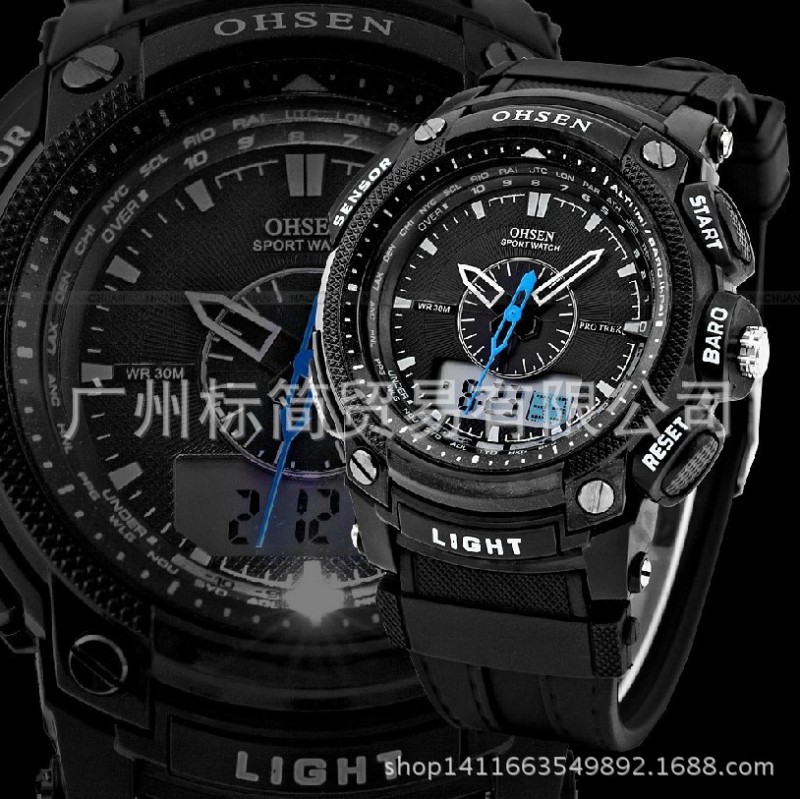 OHSEN/奧聖雙顯男士戶外運動多功能電子學生創意潮男手錶T-WINNER工廠,批發,進口,代購