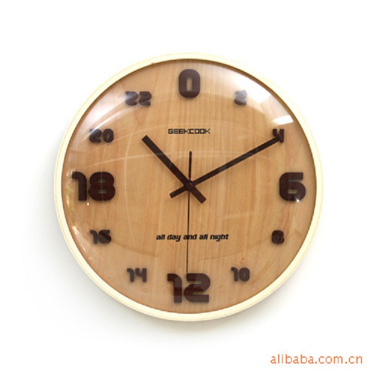 24小時製實木掛鐘 創意傢居 鐘 個性鐘表 創意掛鐘24小時製工廠,批發,進口,代購