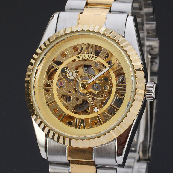 批發代發速賣通ebay爆款手錶winner機械表 男士鋼帶時尚WD61D工廠,批發,進口,代購