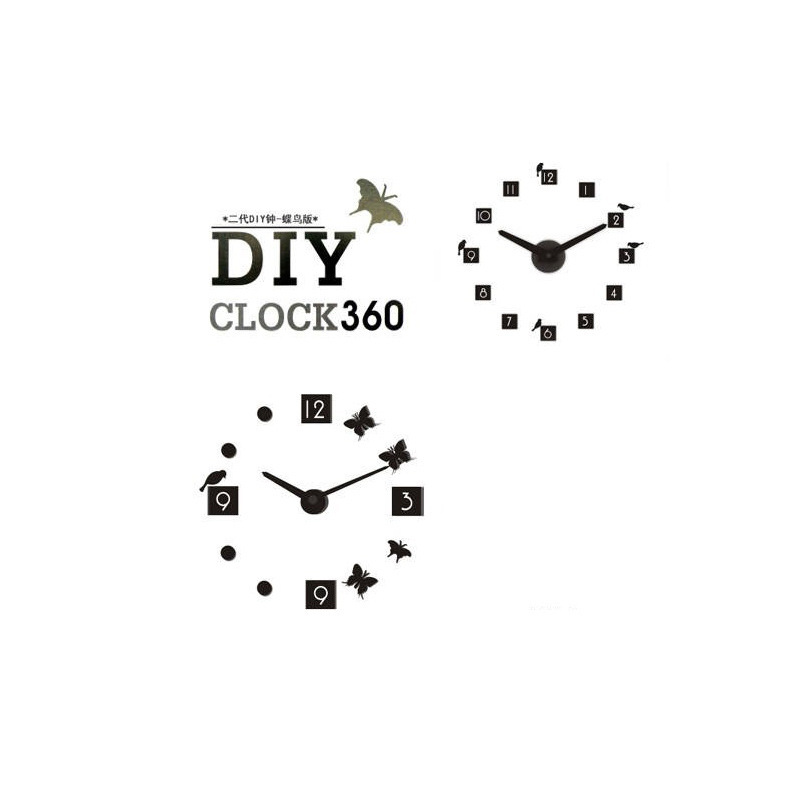 [5542]二代蝶鳥版DIY立體數字掛鐘 玩具石英墻麵時鐘批發336g工廠,批發,進口,代購