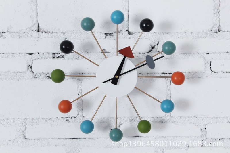 廠傢生產Nelson Ball Clock尼爾森圓點掛鐘歐式創意客廳時鐘表批發・進口・工廠・代買・代購