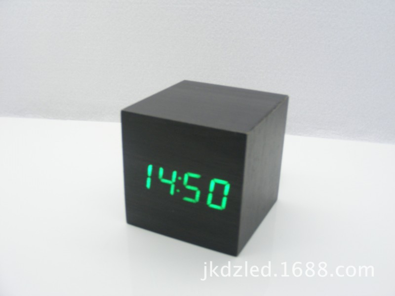 迷你正方體木鐘 led數字顯示 夜光鐘 鬧鐘禮品 精品鐘表批發・進口・工廠・代買・代購