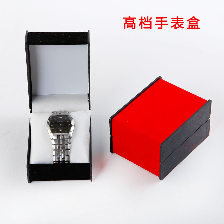 批發紅黑兩色入高檔絨麵手錶盒手錶箱手錶包裝盒手錶展示盒收納盒批發・進口・工廠・代買・代購