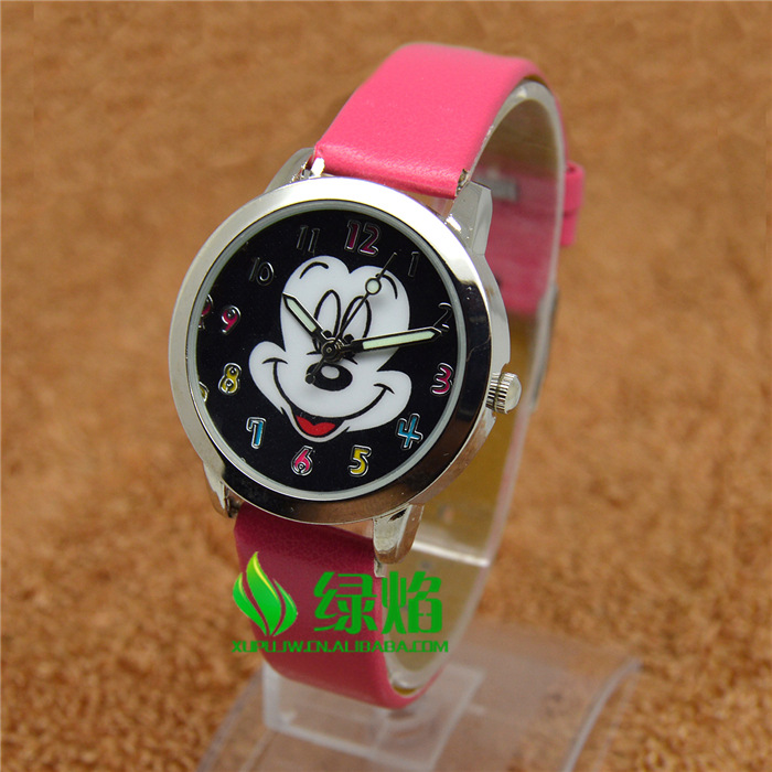 新款米奇鼠Mikey黑麵彩色刻度 女士石英手錶兒童禮物TB118批發・進口・工廠・代買・代購