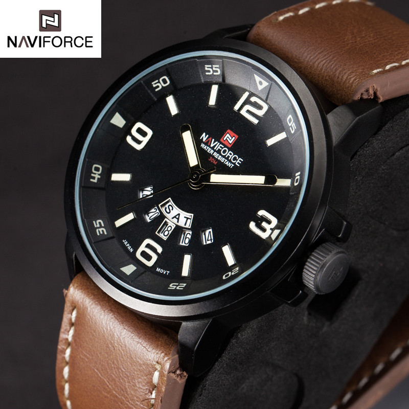 品牌手錶 NAVIFORCE 9028男士軍表 30M防水進口石英表 皮帶表批發・進口・工廠・代買・代購