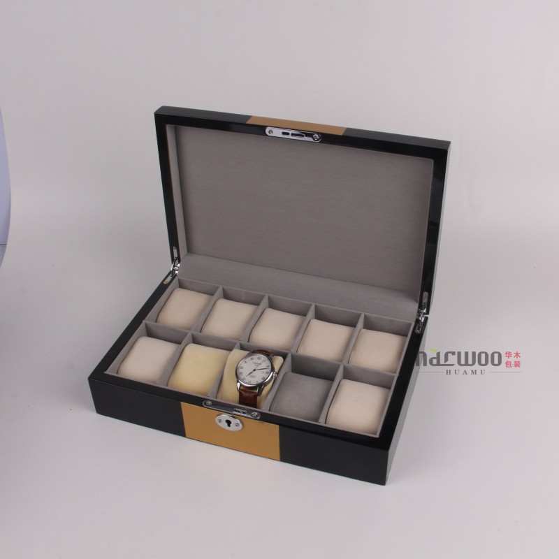 廠傢定製12位鋼琴漆手錶盒子木質手錶展示收納表盒批發可做LOGO工廠,批發,進口,代購