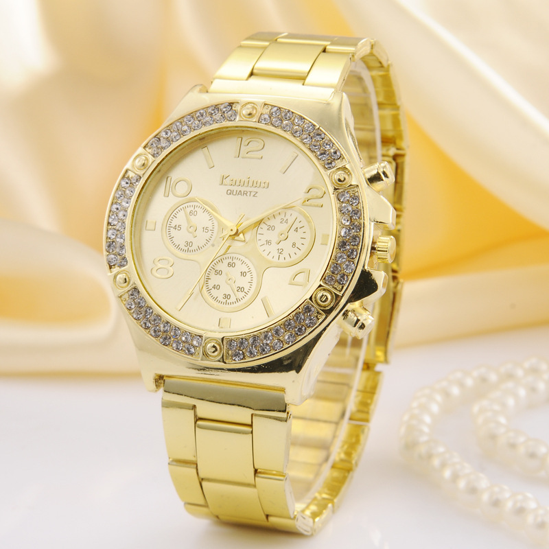 歐美熱銷男女石英合金鋼帶手錶 單圈鑲鉆批發・進口・工廠・代買・代購
