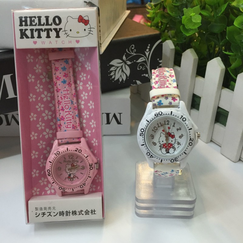 hello kitty凱蒂貓kt貓轉盤糖果手錶兒童女孩卡通可愛皮帶手錶批發・進口・工廠・代買・代購