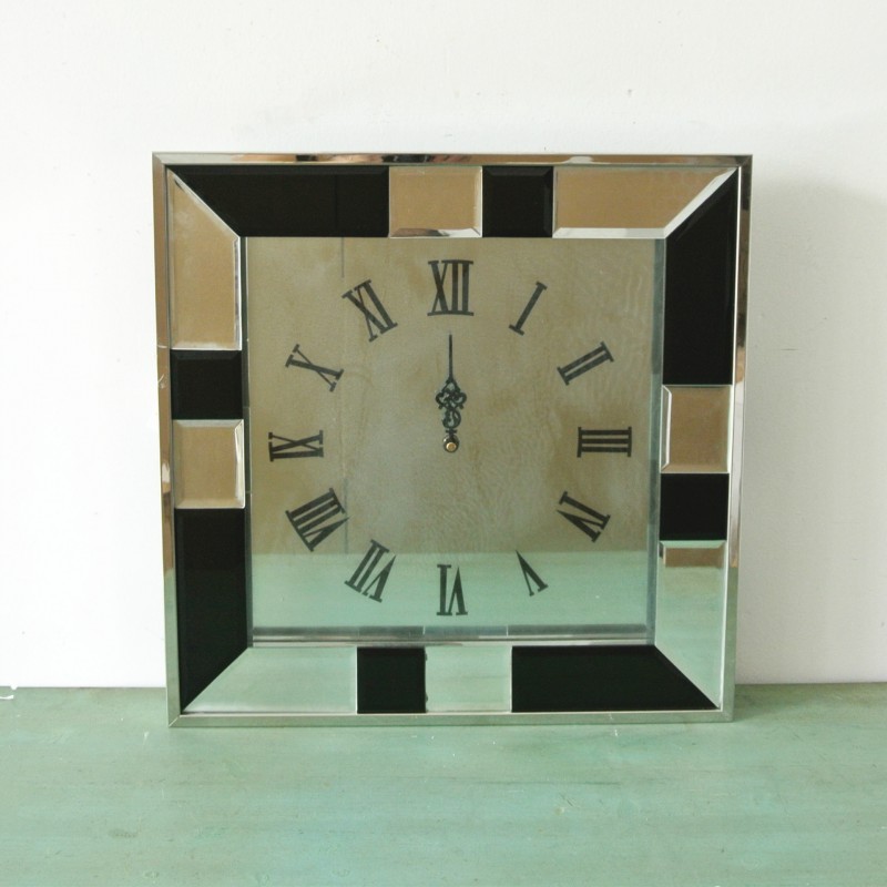 麥西傢居現代墻壁玻璃掛鐘傢居裝飾品四方形鐘表批發・進口・工廠・代買・代購