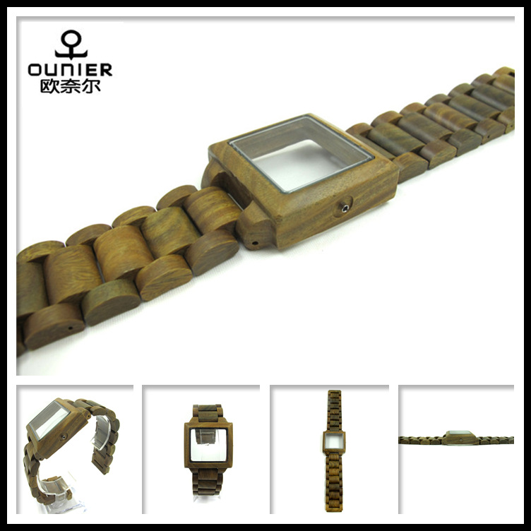 供應新款純木質手錶表帶手錶配件表殼工廠,批發,進口,代購