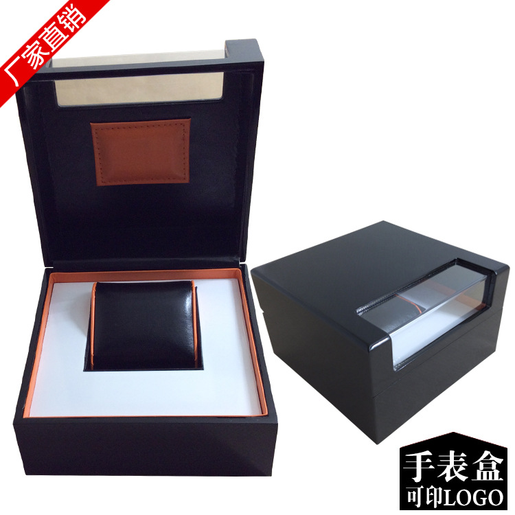 廠傢貨源 高檔商務木質品牌手錶盒黑色透光禮物盒送禮盒手錶合子工廠,批發,進口,代購