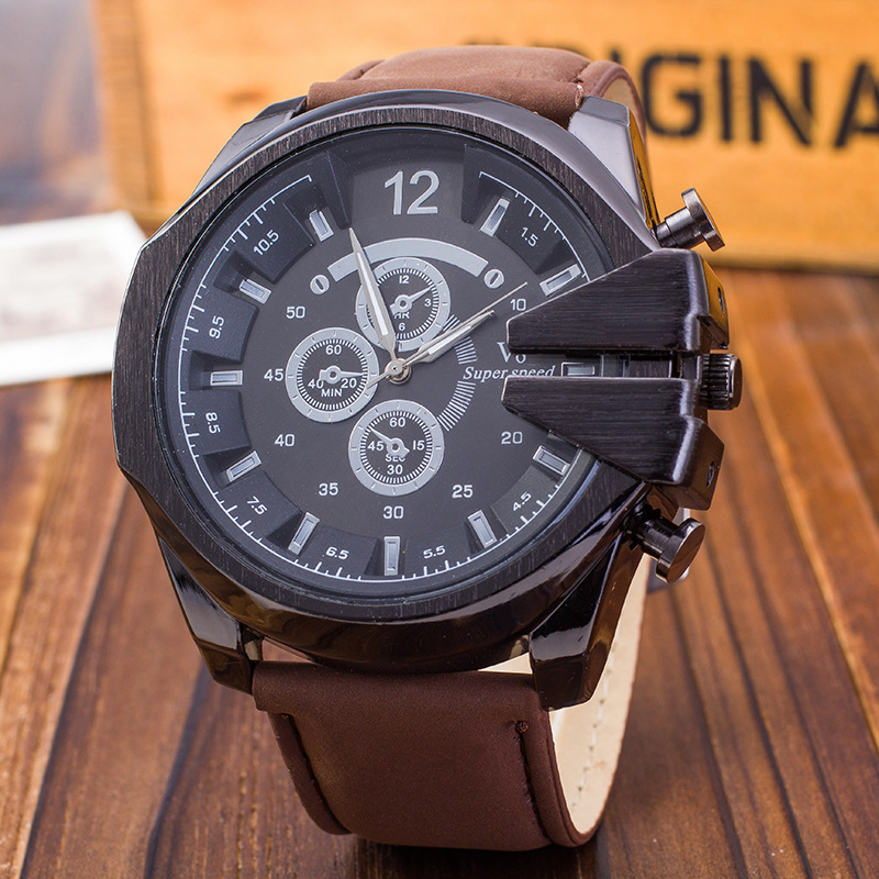 速賣通 ebay爆款 V6男士時尚休閒運動手錶 大表盤超酷皮帶手錶批發・進口・工廠・代買・代購