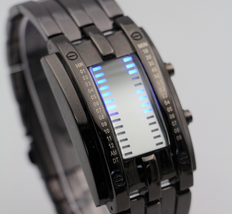 新款熱銷韓版二排燈雙顯示LED燈藍光電子表二線手錶學生時尚表批發・進口・工廠・代買・代購