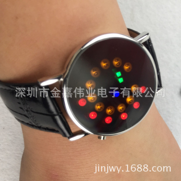 韓版創意圓形鏡麵LED滾珠式手錶 手鏈表鏡子電子表 學生手錶批發・進口・工廠・代買・代購