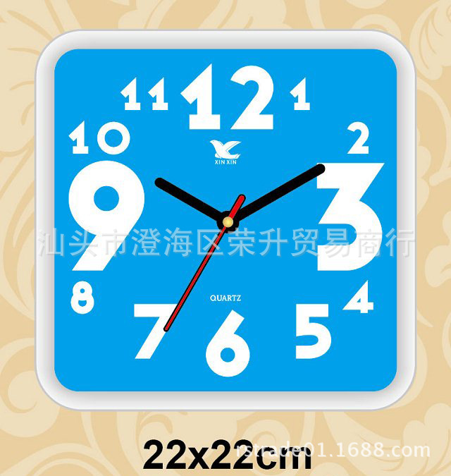 廠傢直銷 新款創意簡約方形數字掛鐘 客廳 辦公室 掛鐘工廠,批發,進口,代購