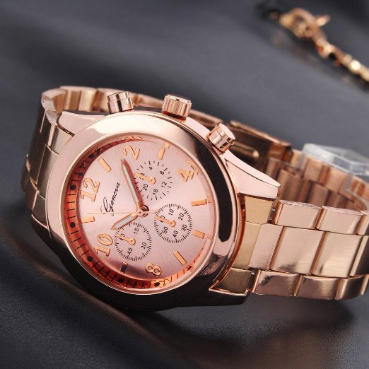 GENEVA石英表個性假六針三眼銀色鋼帶手錶男士表批發・進口・工廠・代買・代購