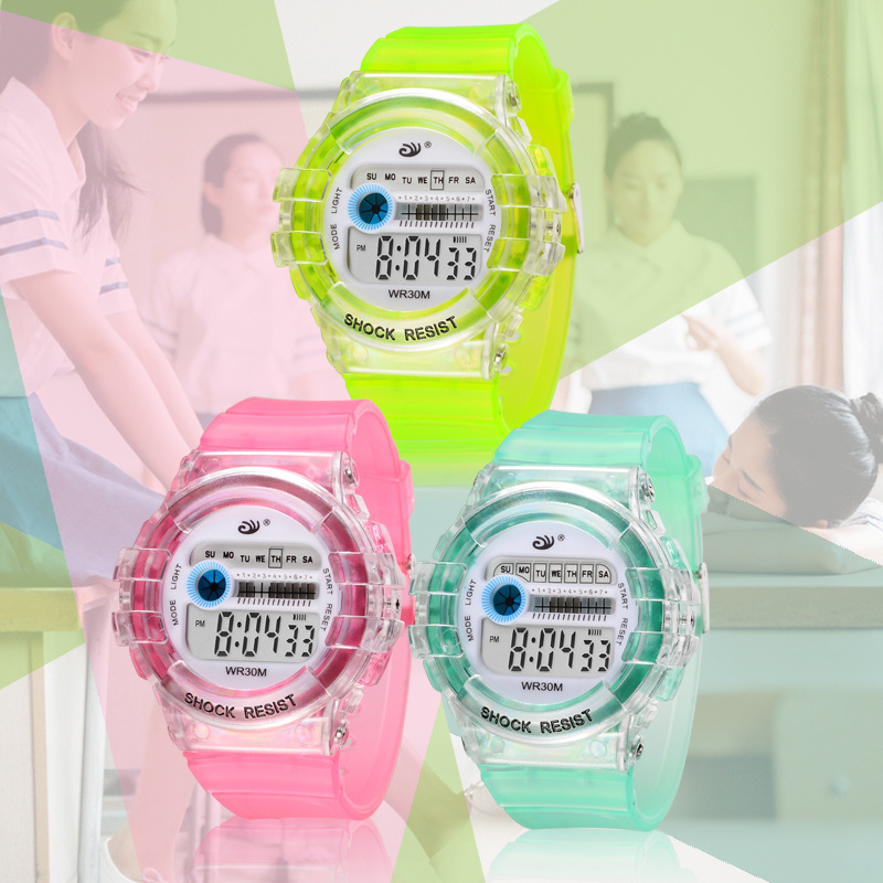 韓版學生時尚休閒潮運動手錶時裝配飾鬧鐘夜光電子表批發女款腕表批發・進口・工廠・代買・代購
