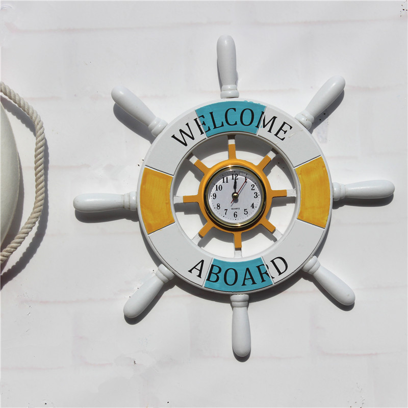 地中海風格裝飾掛鐘 32公分舵手掛鐘 創意傢居裝飾舵手裝飾鐘批發・進口・工廠・代買・代購