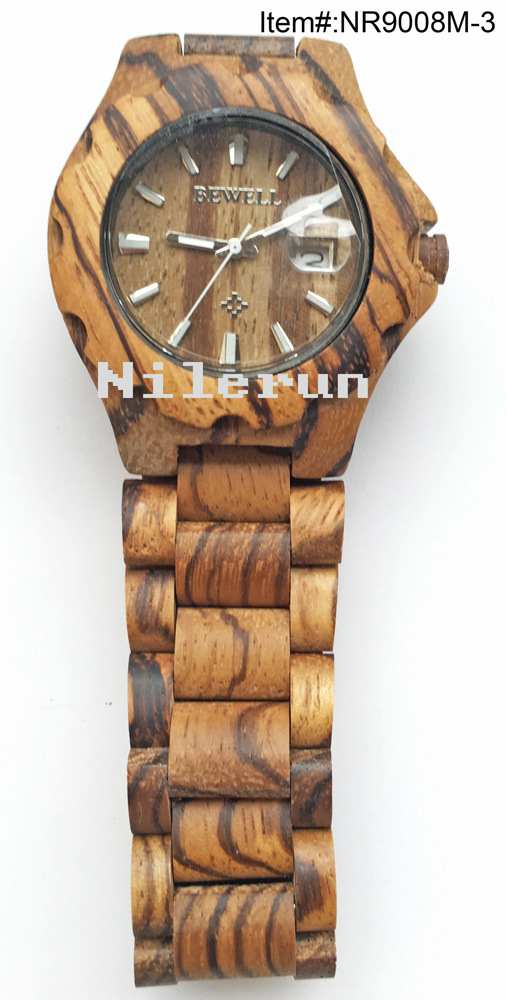 時尚經典斑馬木製手錶 圓形表盤指針式商務腕表批發・進口・工廠・代買・代購