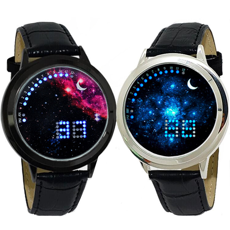 新款圓形觸摸屏LED電子手錶  男女情侶款 時尚星空手錶批發・進口・工廠・代買・代購
