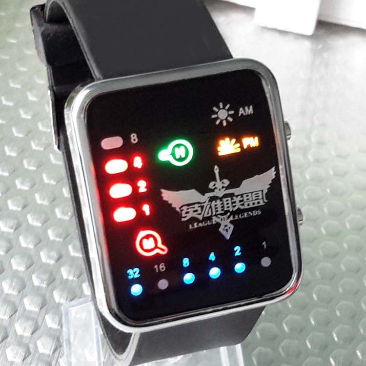 英雄聯盟標志激光LED手錶 個性LED手錶 學生手錶二進製手錶動漫批發・進口・工廠・代買・代購