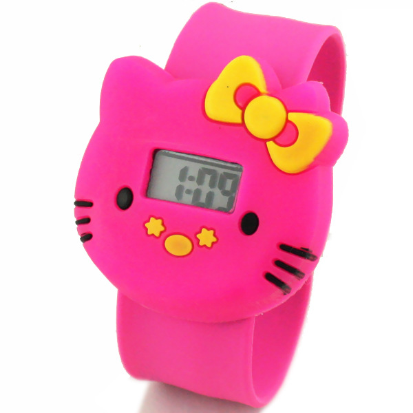 Q版卡通Hello Kitty兒童電子卷尺拍拍手錶 KT貓果凍色學生兒童表工廠,批發,進口,代購
