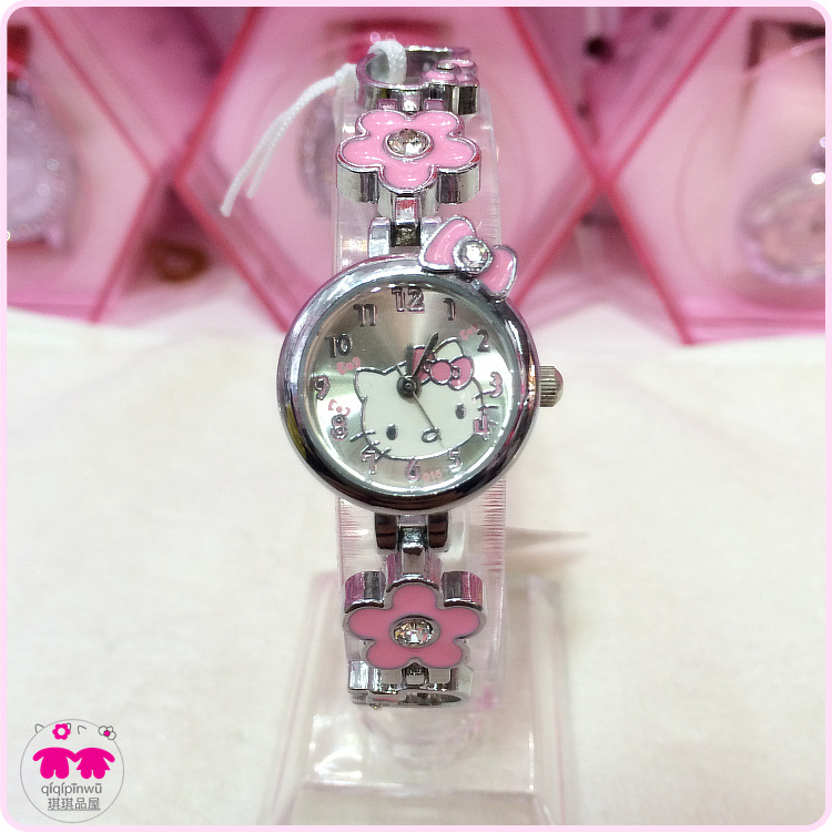 韓版hello Kitty精美手鏈表可愛凱蒂貓女腕表KT貓卡通兒童手錶批發・進口・工廠・代買・代購